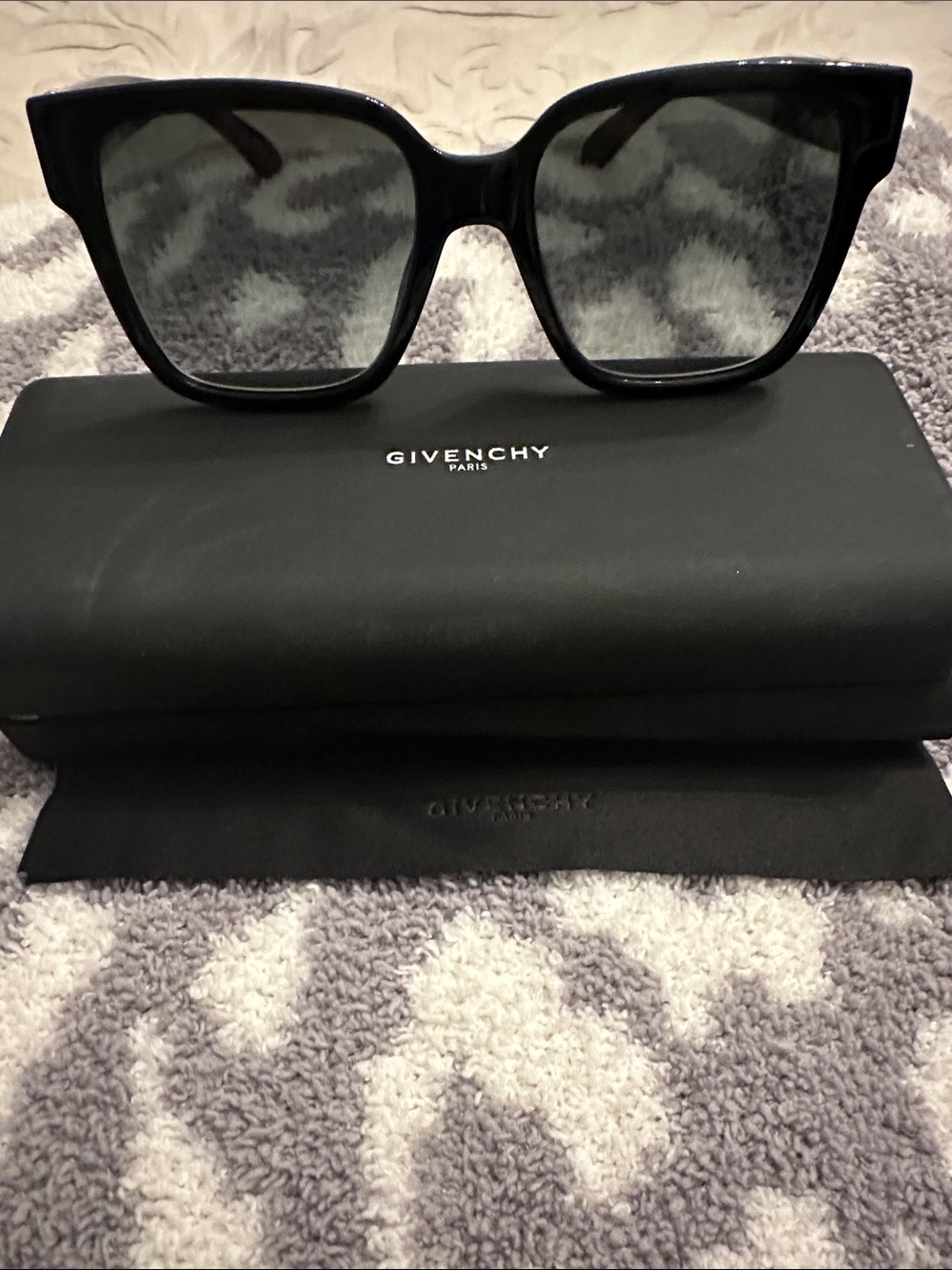 Givenchy Glossy Black Oversized Square Sunglasses